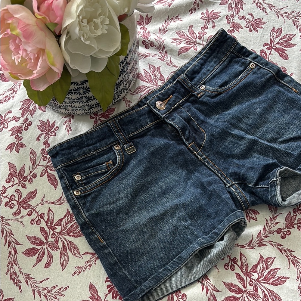 Kersh Blue Jean Shorts Cuffed Hem Relaxed Fit